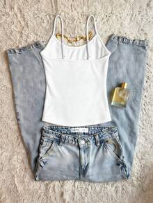 Glimmora 女士印花休闲百搭吊带衫 - 白色 - 查看 2