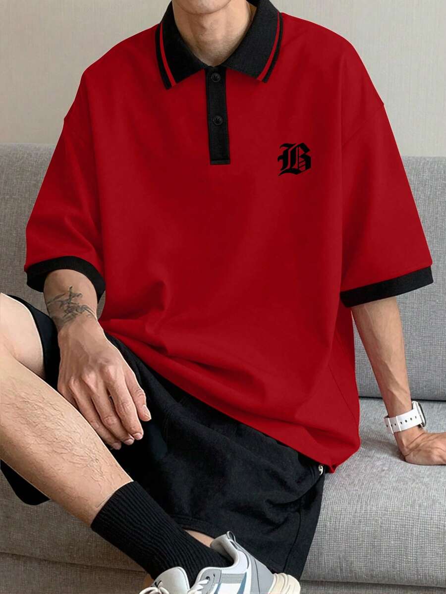 Manfinity Hypemode Men's Casual Colorblock Polo Shirt For Summer - Multicolor - View 1