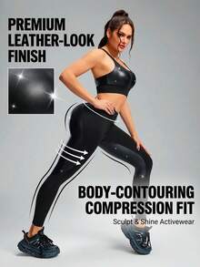 Innovista 女士纯色圆领露背上衣和紧身裤套装，其他舞蹈服 - 黑色 - 查看 9