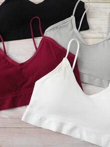 Lowkey Lull Women's Casual High Stretch Plain Backless Bralette Set In Multicolor Fabric - Multicolor - View 3