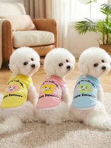 PETSIN Pet Clothing, Dog Clothing, Cat Hoodie, Casual Vest, Spring And Summer New Item, Small Animal Printed Vest, Cool Casual Wear, Cartoon Hoodie - Multicolor - View 2