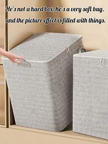 1pc Modern Fabric Storage Boxes - Large Capacity, Durable, Waterproof, And Foldable, Ideal For Storing Clothes, Bedding, Toys, Home And Car Accessories. These Lidded Under-Bed Storage Boxes Are Classic And Durable Fabric Organizers. - Multicolor - View 2