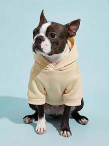 PETSIN 1 Breakfast Letter Printed Pet Beige Sports Style Thick Warm Spring And Autumn Pet Clothing Hoodie - Beige - View 7