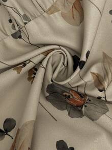 SHEIN CURVE+ Váy đi biển dáng rộng in họa tiết hoa cỡ lớn cho nữ, tay loe, trang phục đi biển/đồng quê/mùa hè/trang phục đi biển - Nhiều màu - Xem 12