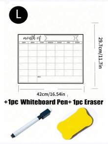 可擦写冰箱磁性日历、冰箱白板磁性日历、每月家庭计划备忘录菜单磁性日历、冰箱日历、磁性可擦写日历、厨房装饰、冰箱月度计划表、冰箱配件（各种尺寸），适用于家务清单和菜单计划 - 彩色 - 查看 12