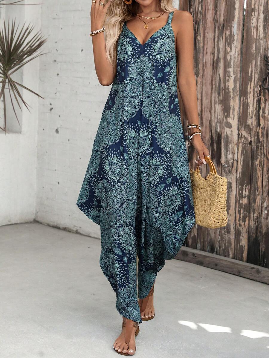 EMERY ROSE 女士休闲印花连体裤 - 彩色 - 查看 1