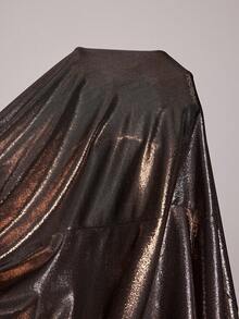 成熟性感闪亮面料+蕾丝细节丝滑柔软优雅开衩睡裙，女士款 - 銅色 - 查看 7