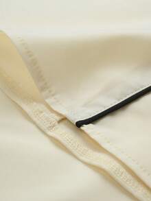 Breezaya Women's Sleeveless Contrast Trim Elegant Waist Cinched Single-Breasted Long Dress, Summer - Pale Yellow - View 7