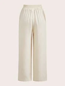 SHEIN Essnce 三件套休闲直筒阔腿裤，女士夏季套装，女士日常穿着 - 彩色 - 查看 8