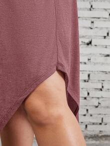 SHEIN CURVE+ Váy vest dáng suông màu trơn dành cho nữ cỡ lớn - màu nâu - Xem 11