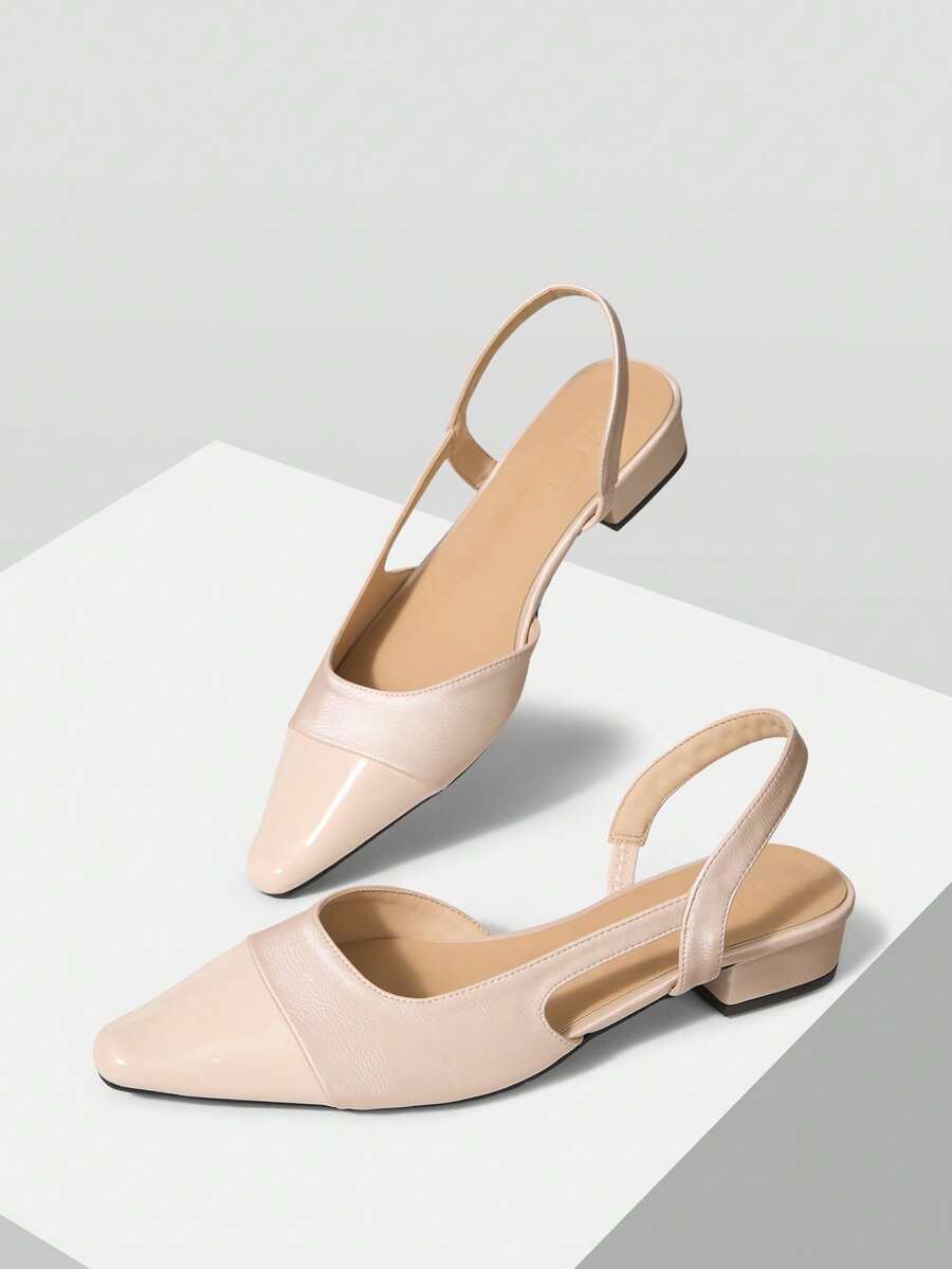 MOTF PREMIUM 春秋新品 粉色方头 BACKSPACE 时尚法式简约大方百搭女式平底鞋 - 淡粉 - 查看 1