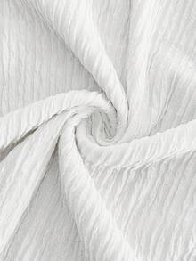 SHEIN Đầm bầu màu trơn, cổ xếp ly, ôm dáng, thời trang. - trắng - Xem 5