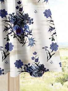 Rusticease 女士度假休闲纯色上衣+印花半裙套装（2件套），女士夏季服装，夏季半裙套装，半裙上衣套装，女士半裙上衣套装，印花半裙套装 - 藍色 - 查看 7