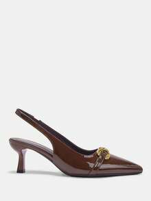 CUCCOO CURVES Women Shoes Women's Pointed Buckle Design Everyday Versatile Fashion Wide Last High Heels - Coffee Brown - View 7