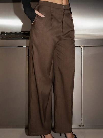 Bris Aura 女士裤子 商务休闲 女士西装 女士阔腿裤 办公室女士服装 宽松裤 职业女性服装 办公室服装 女士灰棕色裤子 女士工作服 女士正装裤 女士商务休闲裤 女士阔腿裤外出