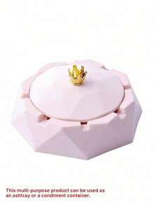 Shock-Proof Ashtray With Lid (PP + Stainless Steel), Suitable For Homes, Dormitories, Living Rooms, Hotels, And Bedrooms. New Model. - Pink - View 8