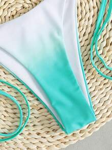 Swim Vcay 2pcs/Set New Gradient Print Triangle Halter Bikini With 3D Star Decor, Sexy & Elegant Swimwear For Beach, Pool Party, Summer Vacation - Multicolor - View 6