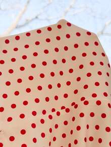 CottageSlumber Women's Romantic Polka Dot Lace Trim Sleepwear Set - Red - View 7