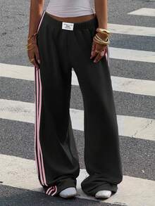 Muchica 女士休闲直筒运动裤，75%棉，日常穿着 - 彩色 - 查看 3