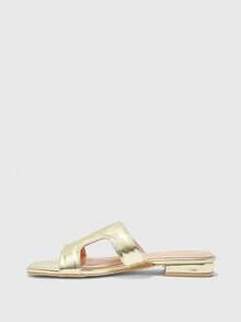 CUCCOO BIZCHIC Women's Fashion Daily Wear Slip-On High Heel Sandals - Gold - View 5