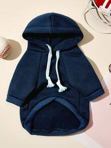 PETSIN 1 Pet Dog Cat College Style Digital Letter Printed Hooded Sweatshirt, Navy Blue - Royal Blue - View 6