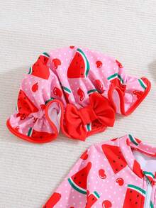 Loomiva 女婴可爱西瓜印花休闲夏季连体泳衣 - 彩色 - 查看 7