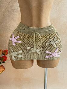 Soleia Đồ bơi cho nữ, kỳ nghỉ hè, bikini gợi cảm kiểu sao biển, dây rút eo, phong cách nghỉ mát biển cho nữ. - Màu Khaki - Xem 3