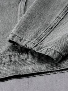 Manfinity Denimwave Men's Denim Short Jacket, Long Sleeve Cropped Men Jacket - Grey - View 5