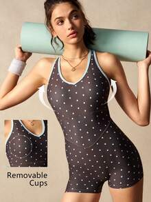 VARSIVA 波点印花露背运动连体裤 - 彩色 - 查看 10