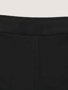 Modelyn 女士蕾丝拼接休闲百搭日常穿着打底裤 - 黑色 - 查看 5