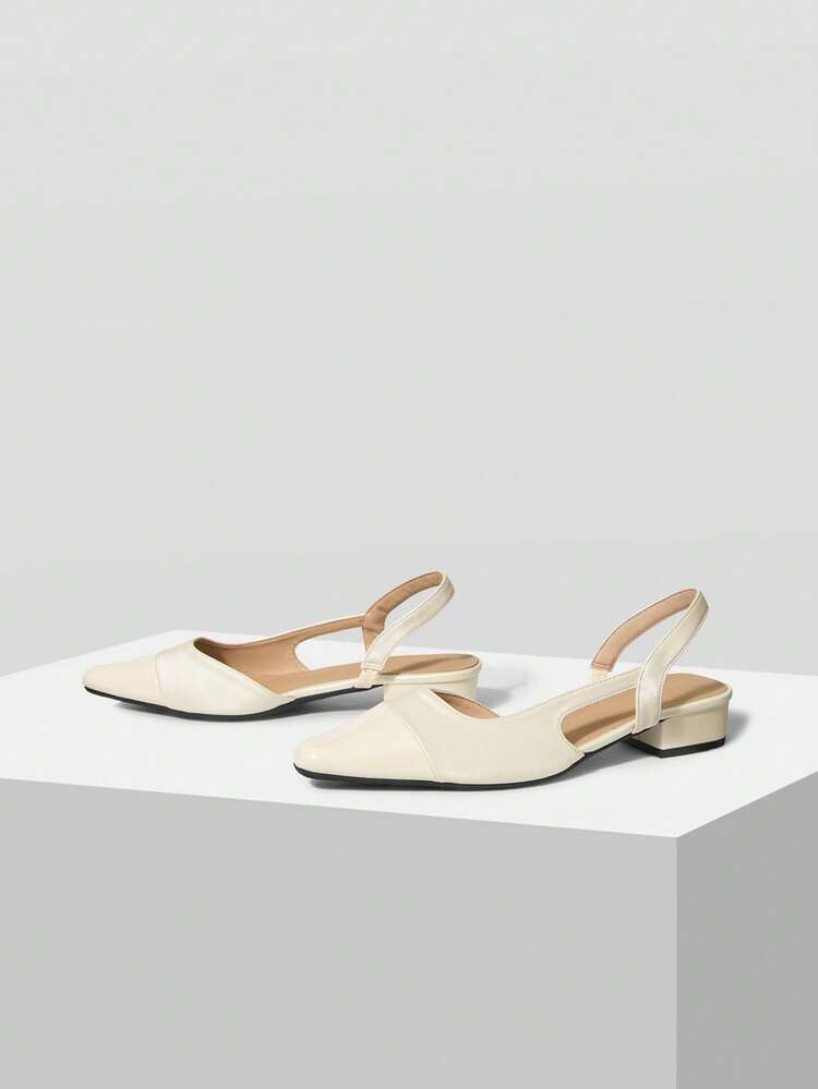 SPRING AND AUTUMN NEW BEIGE SQUARE TOE FASHION FRENCH SIMPLE GENEROUS VERSATILE WOMEN'S FLAT SHOES