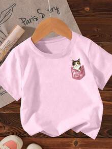 少女休闲卡通印花T恤，夏季 - 白色 - 查看 5