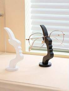 1件创意人脸造型极简北欧风格抽象肖像黑白眼镜架展示架桌面收纳架家居办公装饰美观艺术 - 彩色 - 查看 4