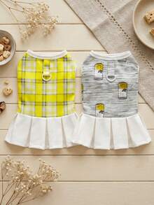 PETSIN Dog Clothing, Cat Clothing, Animal Skirts, Pet Spring/Summer New Collection, Puppy Dress, Princess Versatile Dress, Printed Stripes, Small Animal Clothing, Cool Sunscreen - Multicolor - View 2
