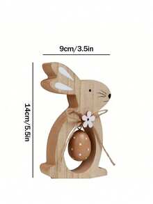 2PCS Set Cute Wooden Rabbit Egg Stackable Decor Indoor Home Party Joyful Spring Decoration Tabletop Ornament Shelf Sitter Mantel Decor For Easter Spring Celebration Holiday Festive Display - Easter Bunny Edition - View 2
