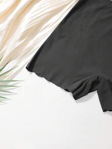 Lowkey Lull 3 piezas Pantalones cortos sólidos antiexposición - Negro - Ver 4