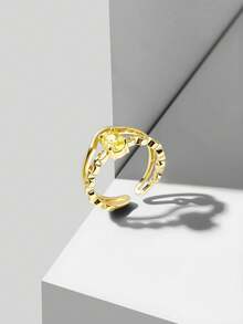 MOTF PREMIUM Anillo abierto enchapado en oro de 18K con rhinestones - Amarillo dorado - Ver 5
