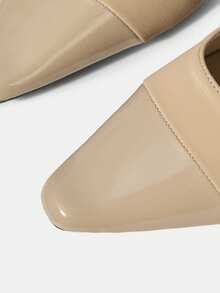 MOTF PREMIUM PRODUK BARU MUSIM SEMI DAN GUGUR APRICOT SEPATU SLINGBACK UJUNG KOTAK MODIS PRANCIS SEDERHANA MEWAH SERBAGUNA SEPATU FLAT WANITA - Aprikot 1 - View 6