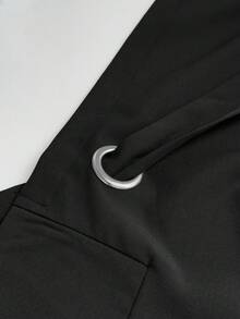 Maweii 女士夏季系带露肩无袖翻领大码衬衫，休闲日常穿着，派对装扮，度假装扮 - 黑色 - 查看 7