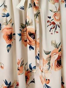 GlowEve Women's Woven Printed Summer Long Dress For Vacation - Apricot - View 7