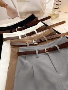 Franclia Quần short nữ ống rộng cạp cao dáng chữ A, màu trơn, phong cách tối giản Pháp, thích hợp mặc đi làm, kiểu dáng thường ngày, retro. - Xám - Xem 3