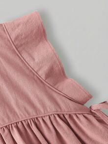 Maija Kids Maija Kids Young Girl Round Neck Cap Sleeve Blouse - Dusty Pink - View 4