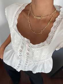 DAZY Women's Lace Fitted Vacation Style Camisole - White - View 4