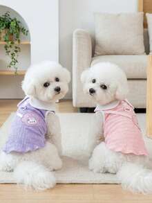 PETSIN 宠物服装、狗狗服装、猫咪连帽衫、休闲背心、春夏新品、小动物印花背心、酷炫休闲装、卡通连帽衫 - 彩色 - 查看 2