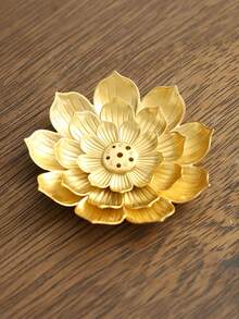 1 件创意莲花香座香炉、幽灵、秋季、节日、假日、冬季、假日、节日情人节、情人节婚礼、生日、房间装饰、斋月装饰、家居装饰、客厅装饰、房屋装饰、家居装饰品、房间装饰物品、烛台、装饰 - 金色 - 查看 5