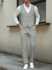 Calvornis Bộ vest công sở nam trang trọng gồm áo khoác và quần tây, gồm áo vest và quần tây. - màu xanh lá - Xem 8