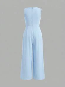 Firerie Kids Firerie Kids Tween Girls Casual Jumpsuit With Pants, Versatile For Daily Wear And Commuting - Baby Blue - View 2