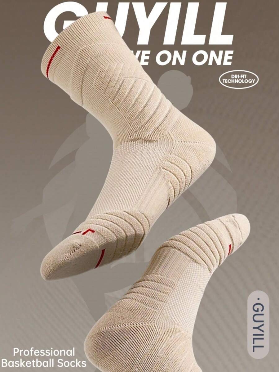 3 pares de calcetines de baloncesto de colores mixtos, calcetines con fondo de toalla para hombres, calcetines de compresión para fútbol, running y actividades al aire libre - Multicolor - Ver 1