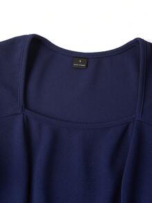 Ellevyn Women's Elegant Ballet Style Blouse, Suitable For Daily Commute, Intellectual And Slimming - Navy Blue - View 5