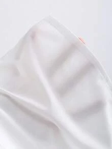 SHEIN 大码女式休闲优雅立领撞色滚边灯笼袖衬衫 - 白色 - 查看 6